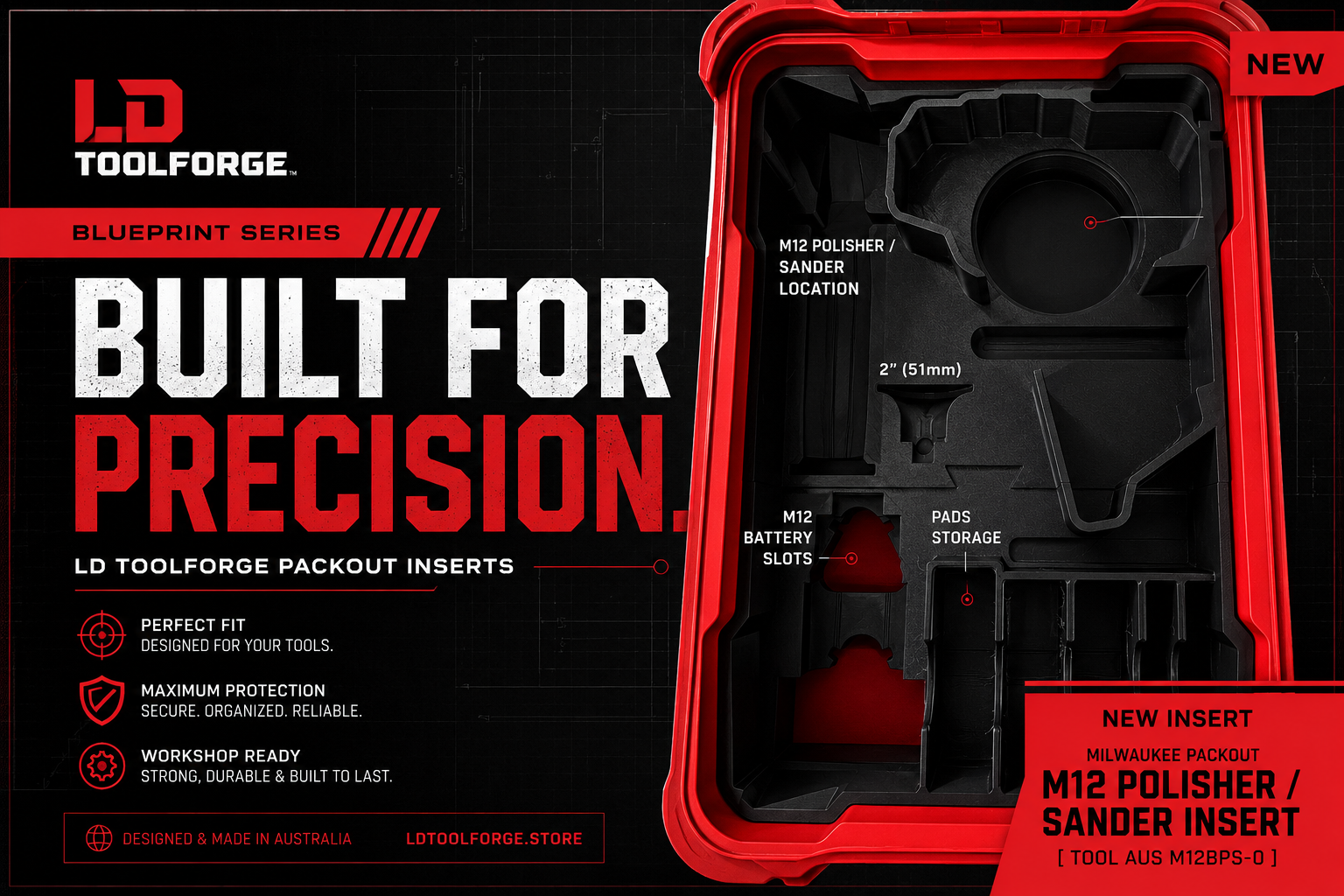 NEW RELEASE:  Milwaukee PACKOUT M12 Polisher/Sander Insert