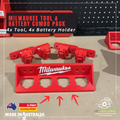 Milwaukee M12 Tool and Battery Pack Holder Bracket Combo Pack