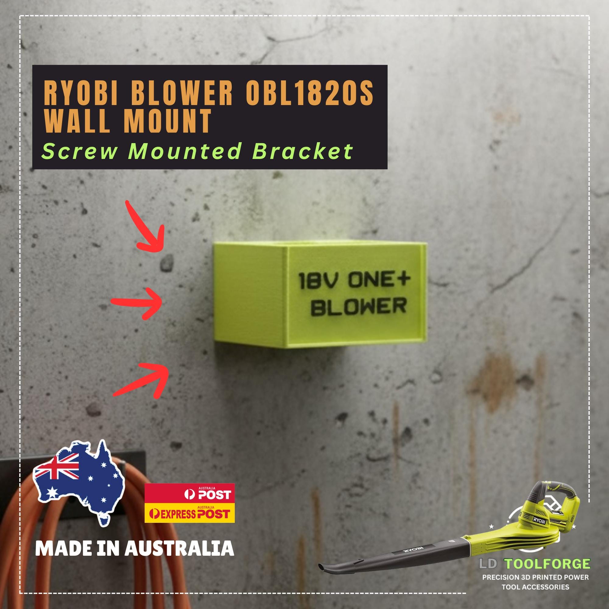 Ryobi OBL1820S Blower Wall Mount | 18V ONE+ Tool Organizer