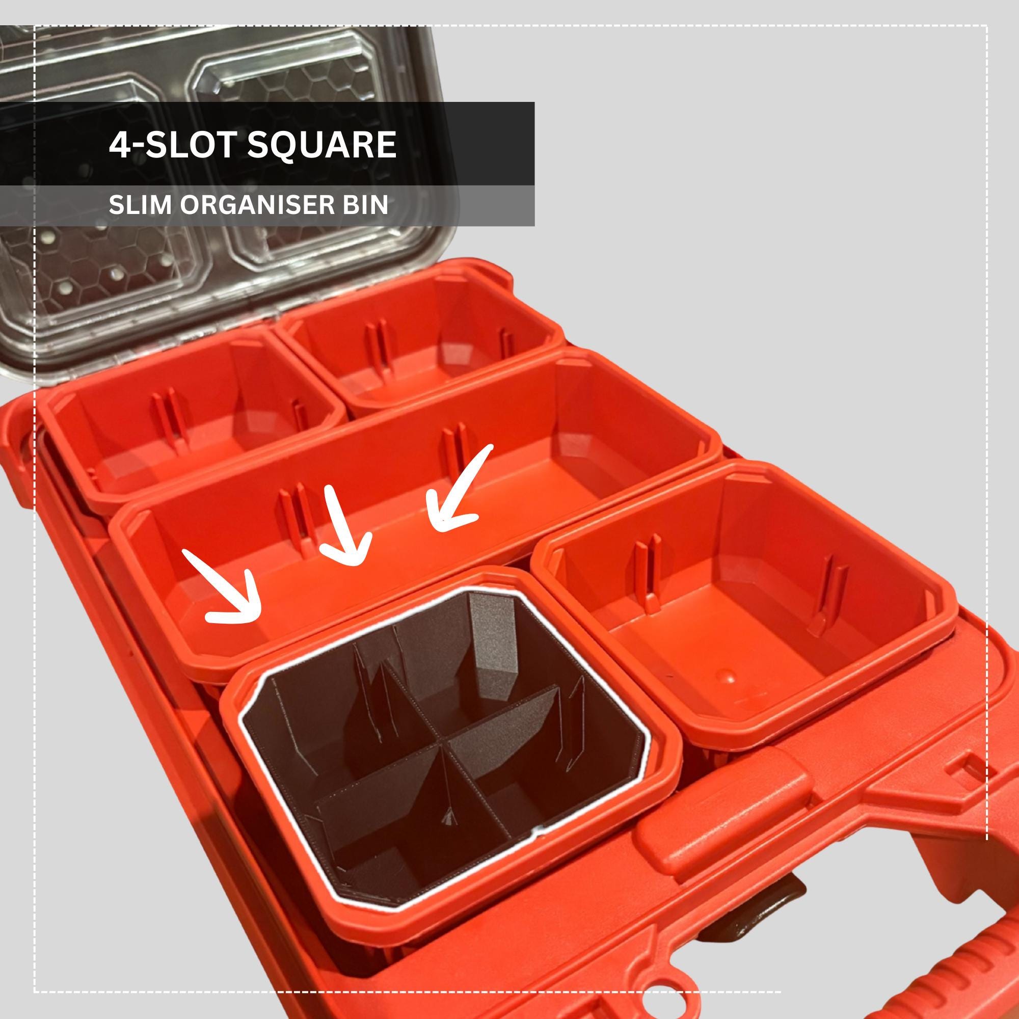 Small Bins for Milwaukee PACKOUT™ Low-Profile Compact Organiser | Compatible with 48-22-8431 & 48-22-8436