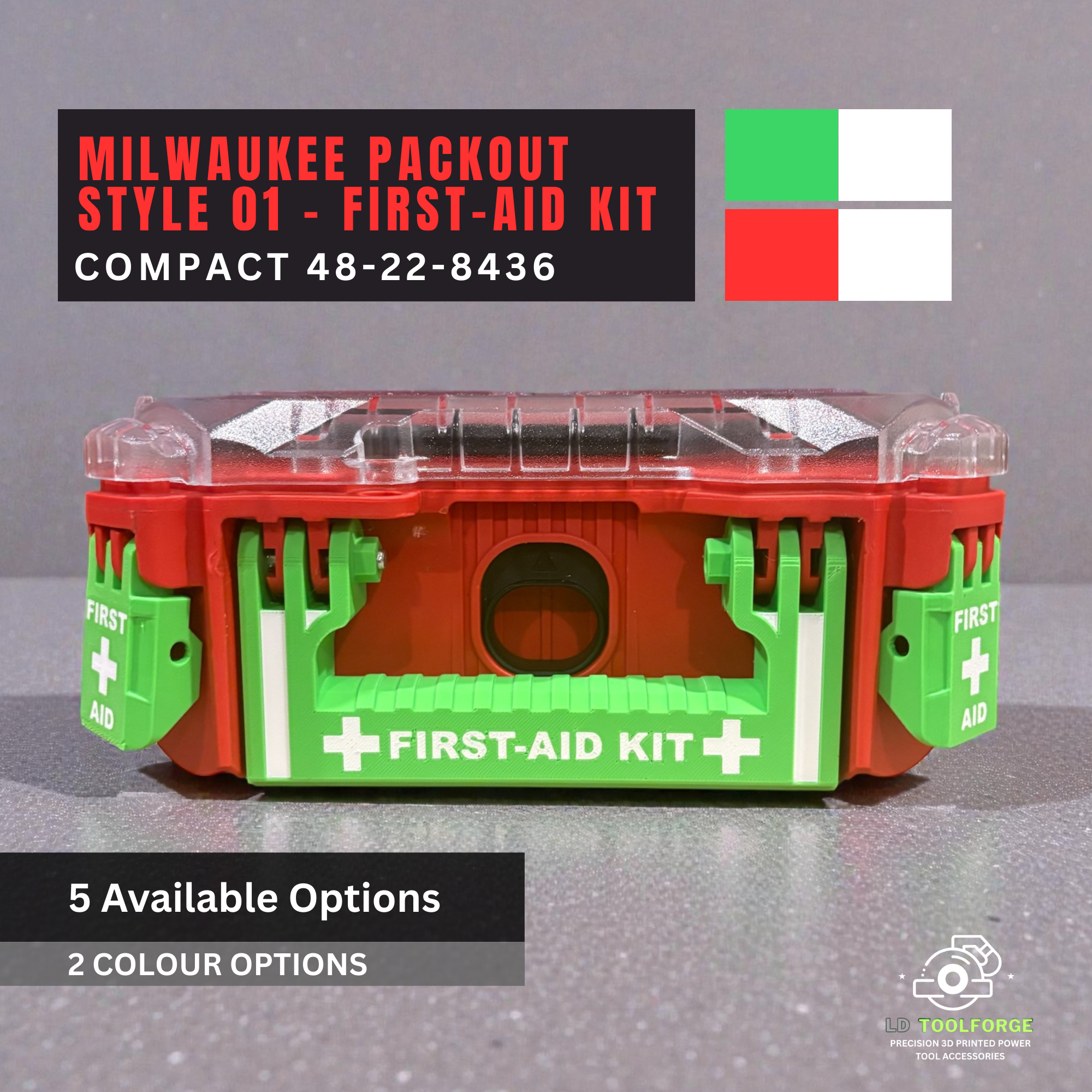 Milwaukee Packout Compact Organizer First Aid Latches, Handle & Handle Label | [Green/White]