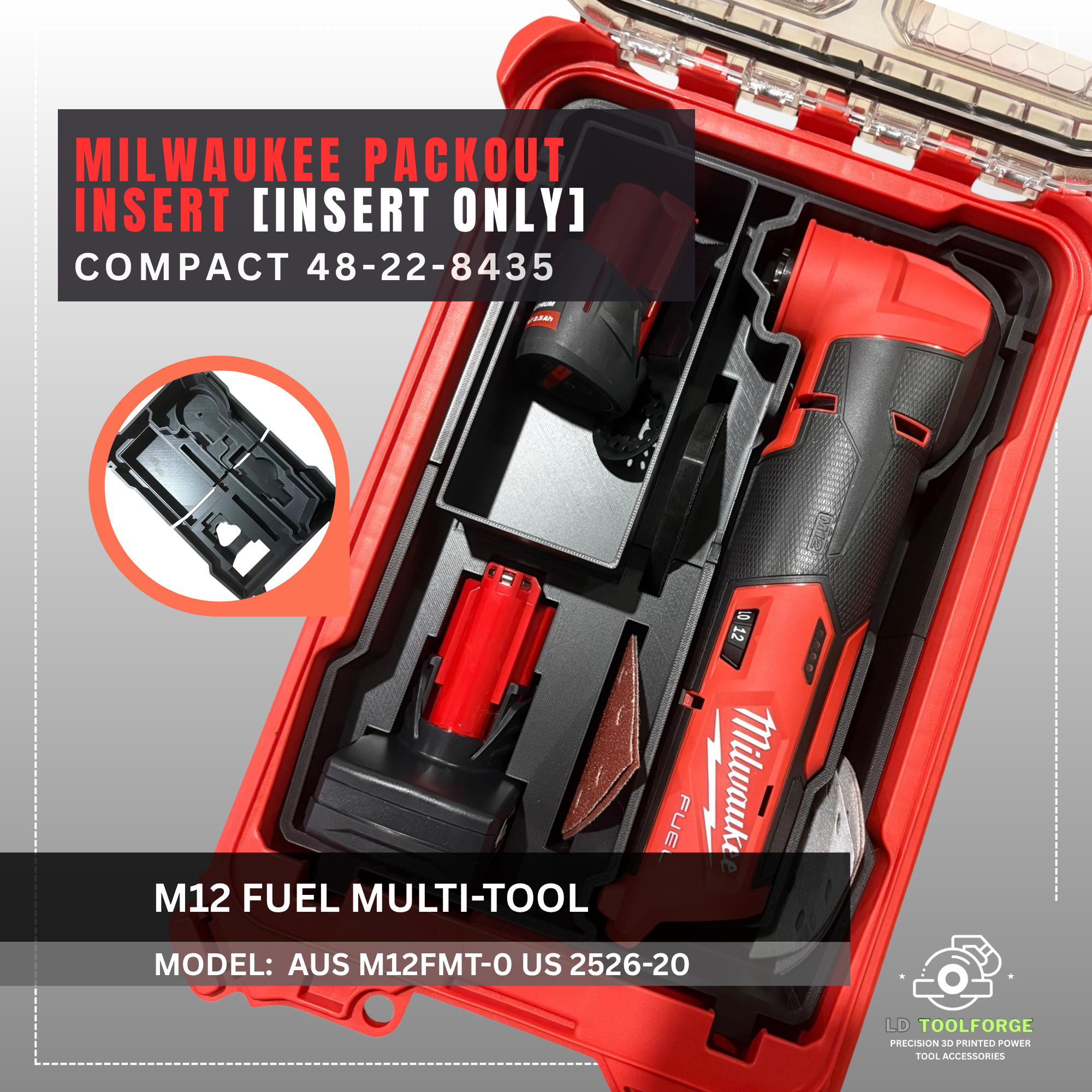 Milwaukee Packout M12 Multi-Tool Insert | AUS M12FMT-0/US 2526-20 [INSERT ONLY]