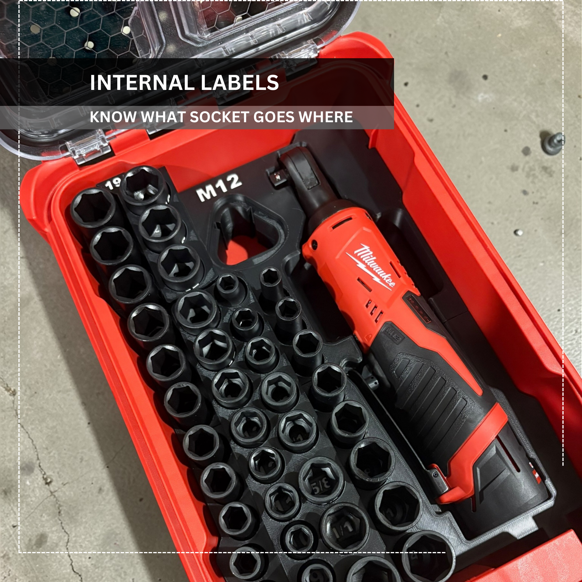 Milwaukee Packout M12 3/8 Impact Ratchet Insert | AUS M12FIR38-0 US 2567-20 | [INSERT ONLY]