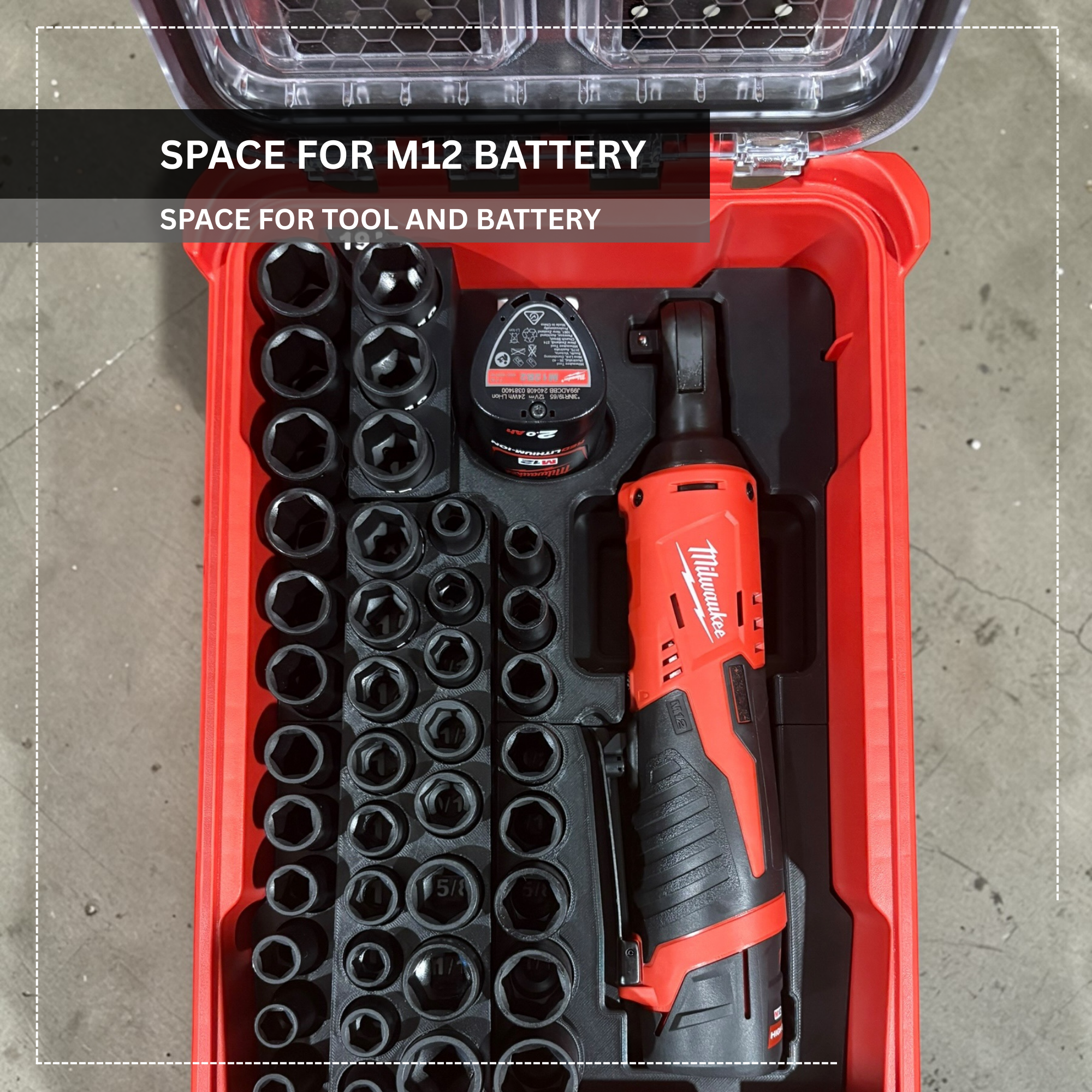 Milwaukee Packout M12 3/8 Impact Ratchet Insert | AUS M12FIR38-0 US 2567-20 | [INSERT ONLY]