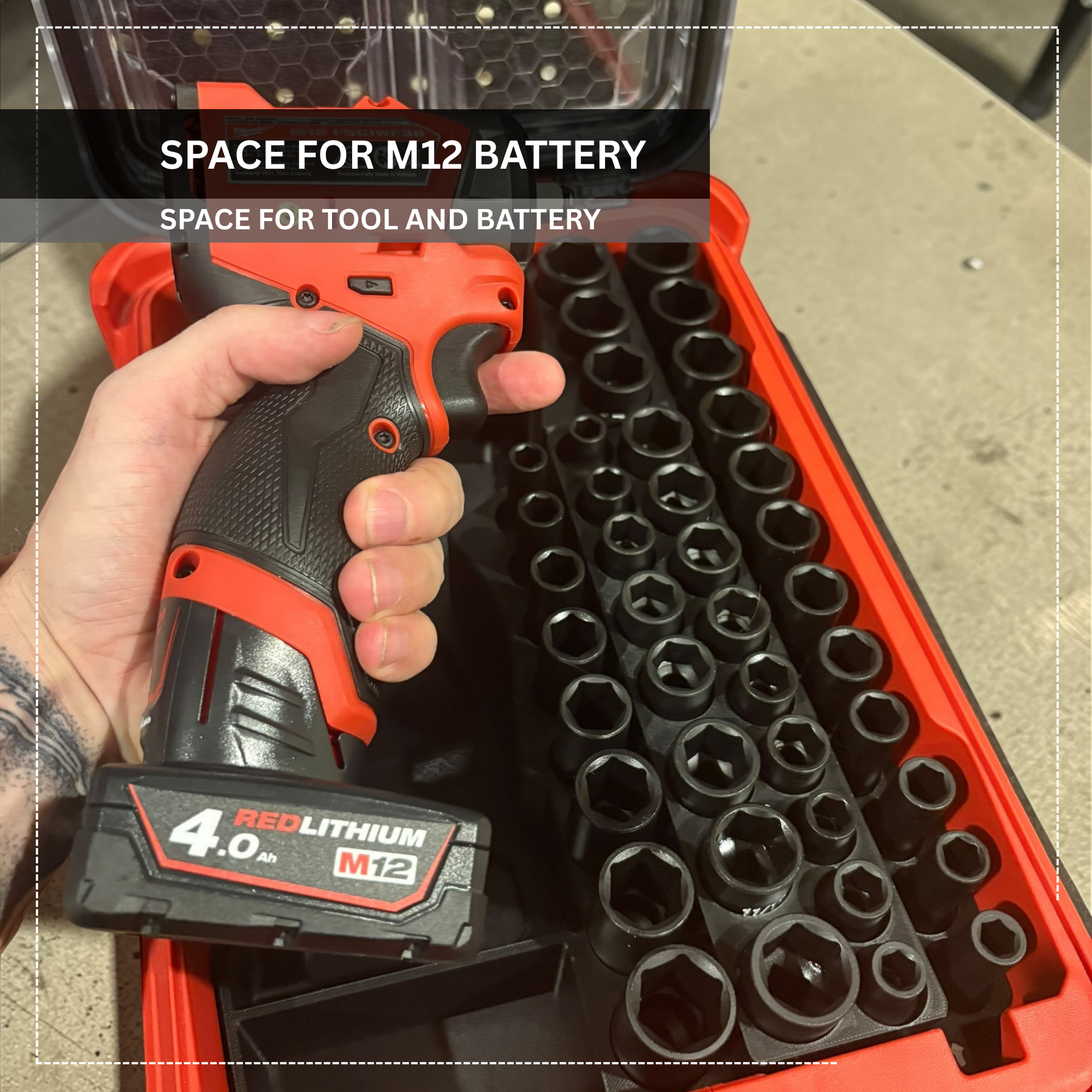 Milwaukee Packout M12 3/8 Stubby Impact Wrench Insert | Tool AUS M12FIWF380 US 2554-20 [INSERT ONLY]