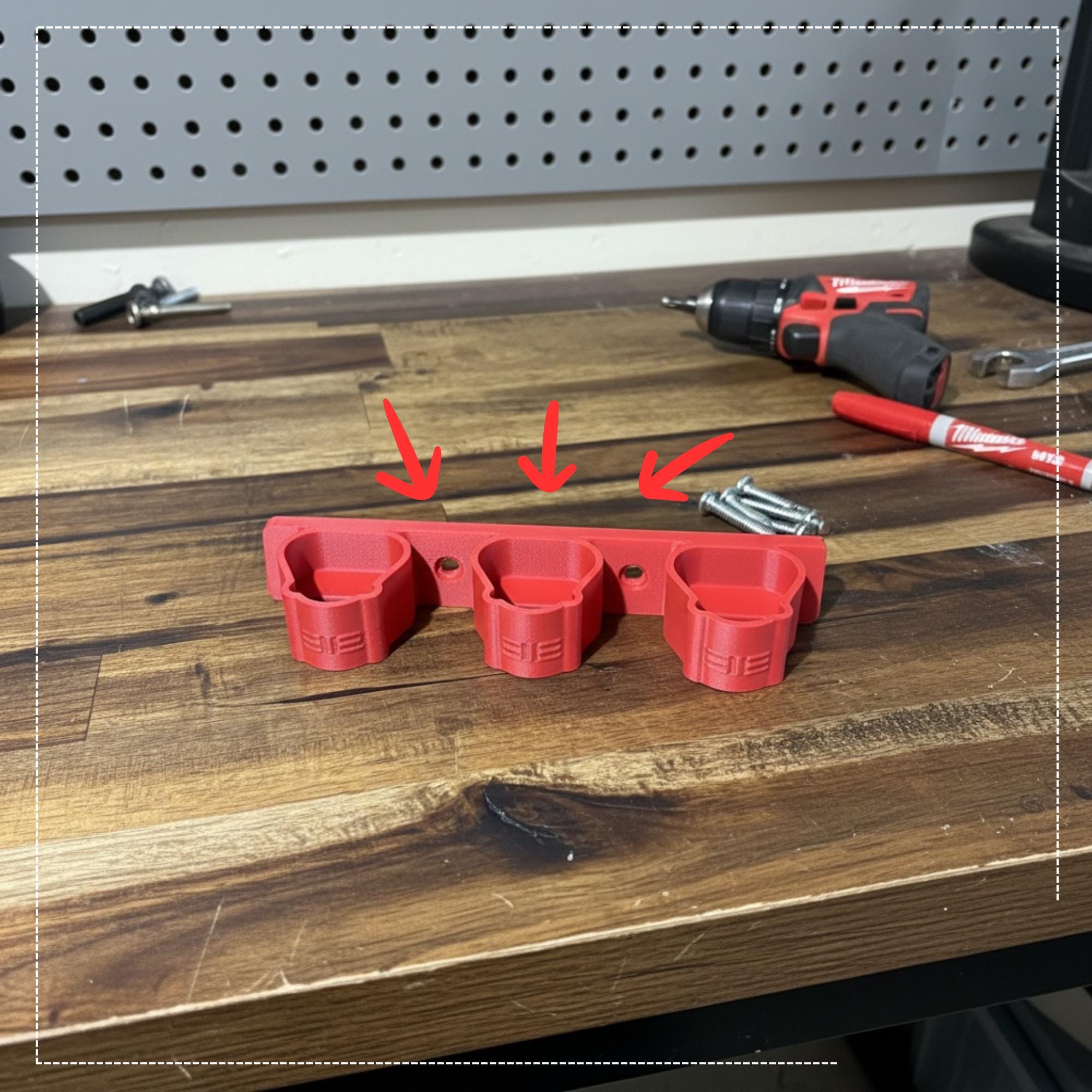 3D Printed Milwaukee M12 Battery Wall Mount Holder | 3-Slot | Compatible with M12 Battery Range