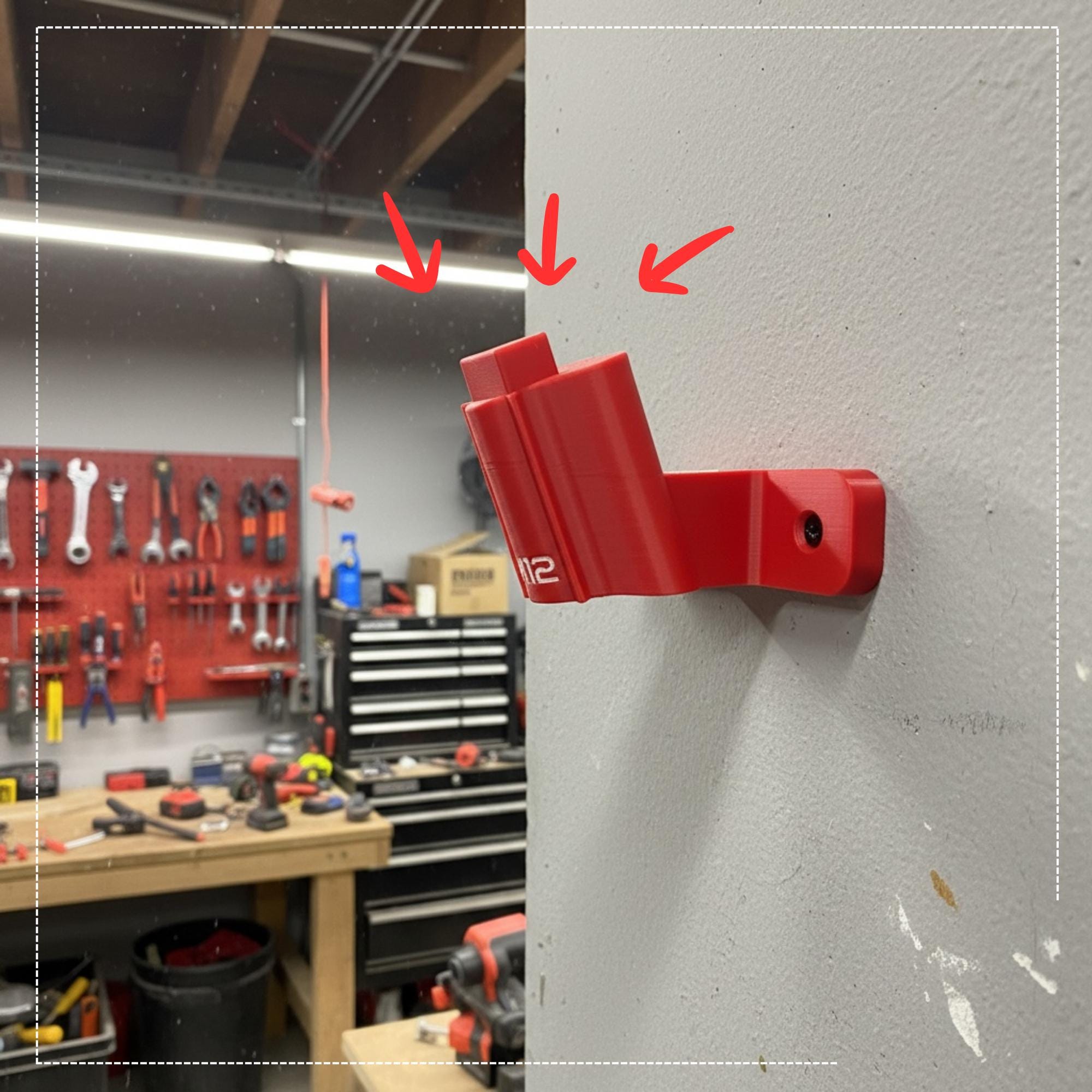 Milwaukee M12 Compatible Tool Holder | Tool Holder Brackets Compatible with Milwaukee M12 12V Batteries | Garage & Workshop Organiser