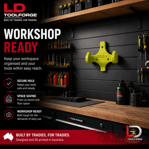 LD ToolForge Hedge Trimmer Wall Mount Compatible with Ryobi ONE+® Hedge Trimmers – Garage & Workshop Storage Holder – Australian Made