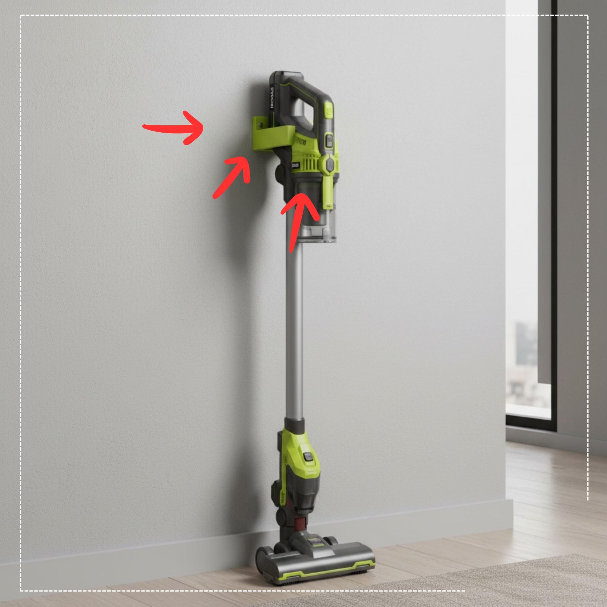 Ryobi One+ Vacuum Cleaner Wall Mount | LD ToolForge | 3D Printed Holder | Space Saving Storage | Ryobi Storage and Tools | Garage Organiser