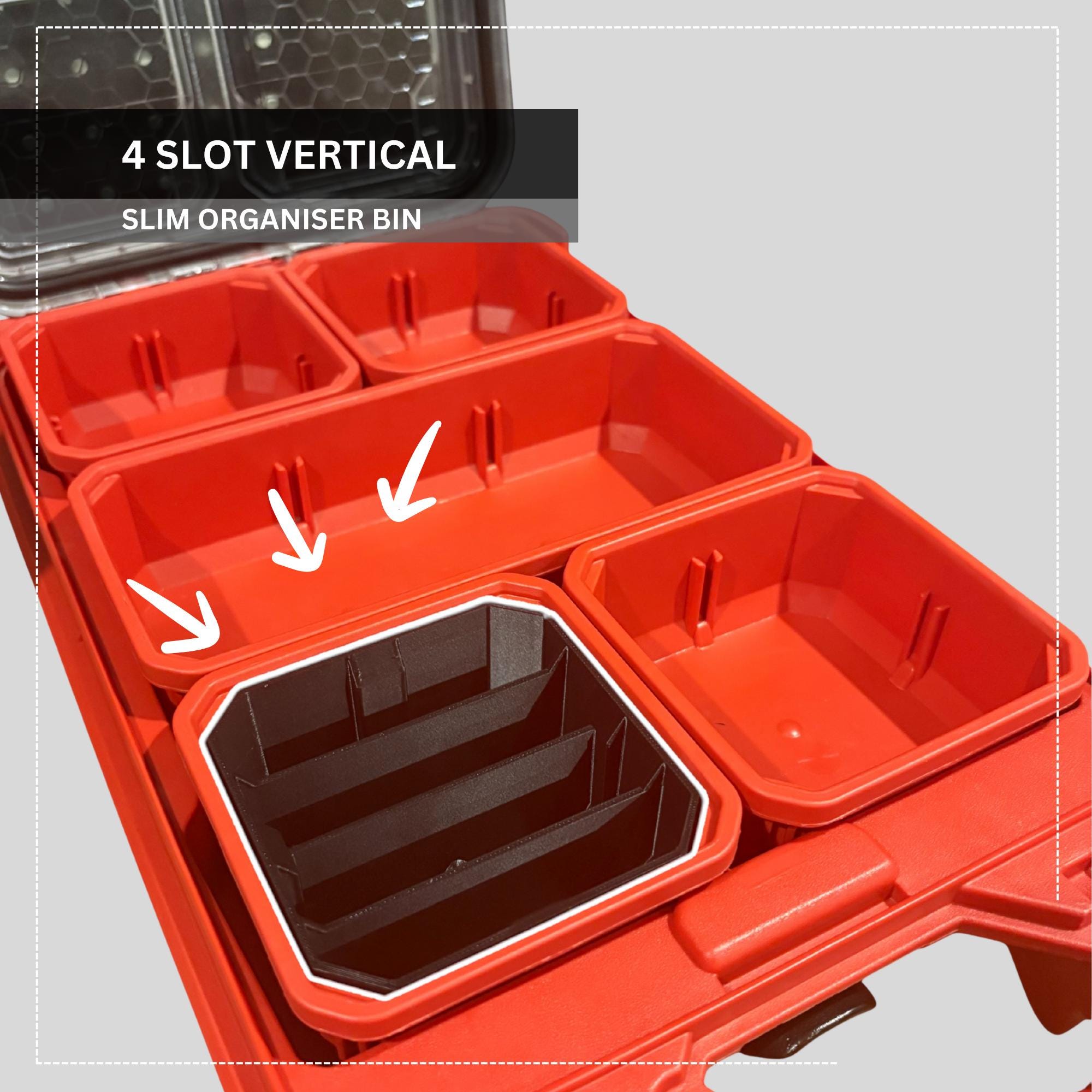 Small Bins for Milwaukee PACKOUT™ Low-Profile Compact Organiser | Compatible with 48-22-8431 & 48-22-8436