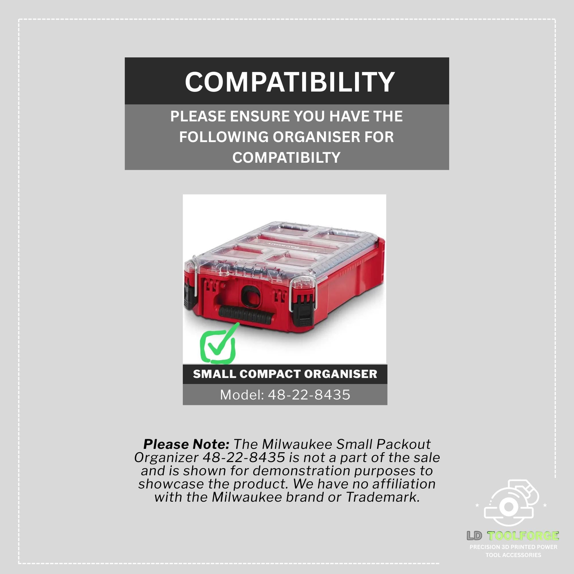 Milwaukee Compact Packout Handle Small - Personalised / Personalised for Packout 48-22-8435  | Milwaukee Organiser Handle | Organizer Handle
