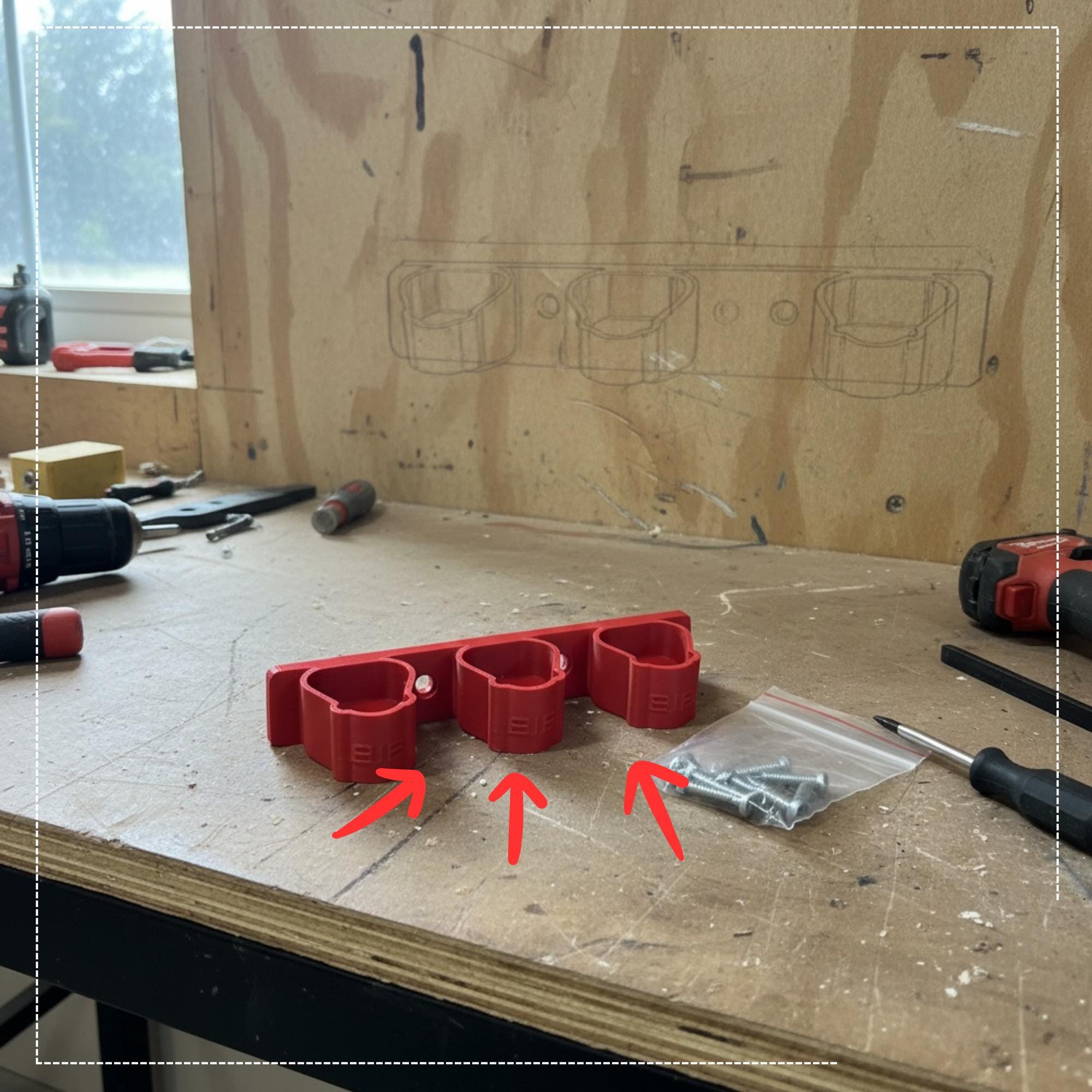 3D Printed Milwaukee M12 Battery Wall Mount Holder | 3-Slot | Compatible with M12 Battery Range