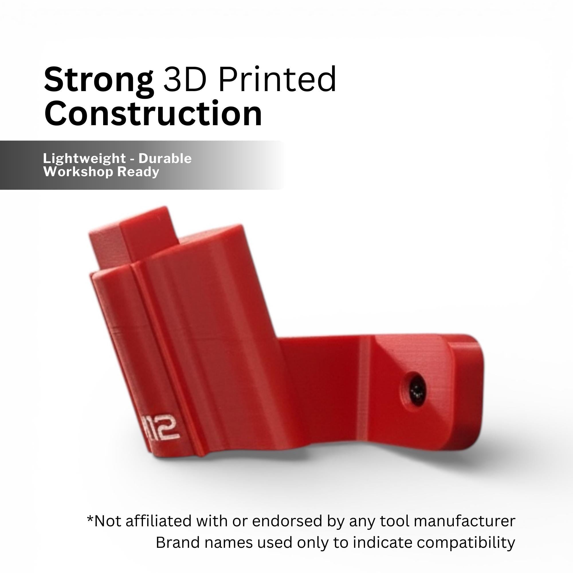 Milwaukee M12 Compatible Tool Holder | Tool Holder Brackets Compatible with Milwaukee M12 12V Batteries | Garage & Workshop Organiser