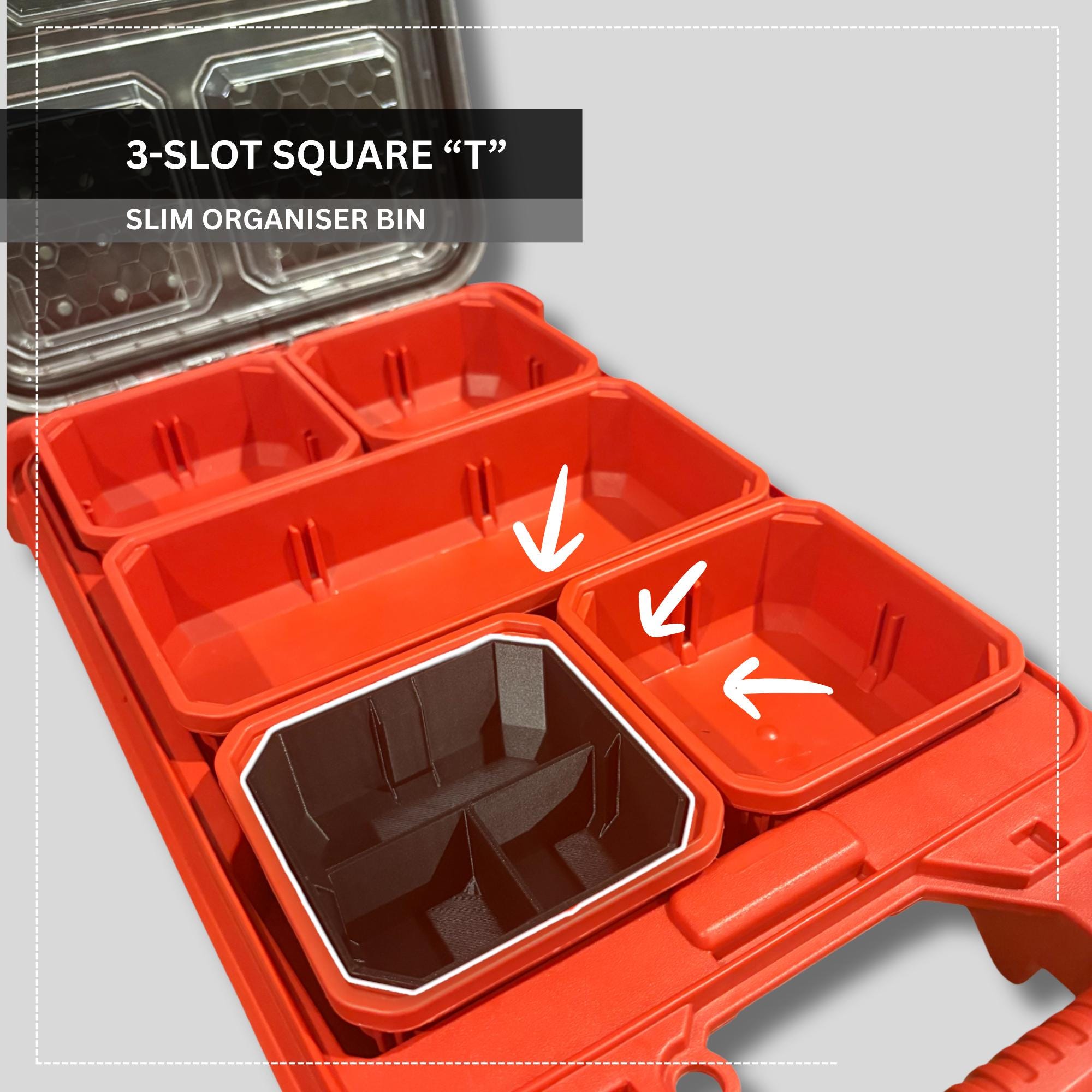 Small Bins for Milwaukee PACKOUT™ Low-Profile Compact Organiser | Compatible with 48-22-8431 & 48-22-8436